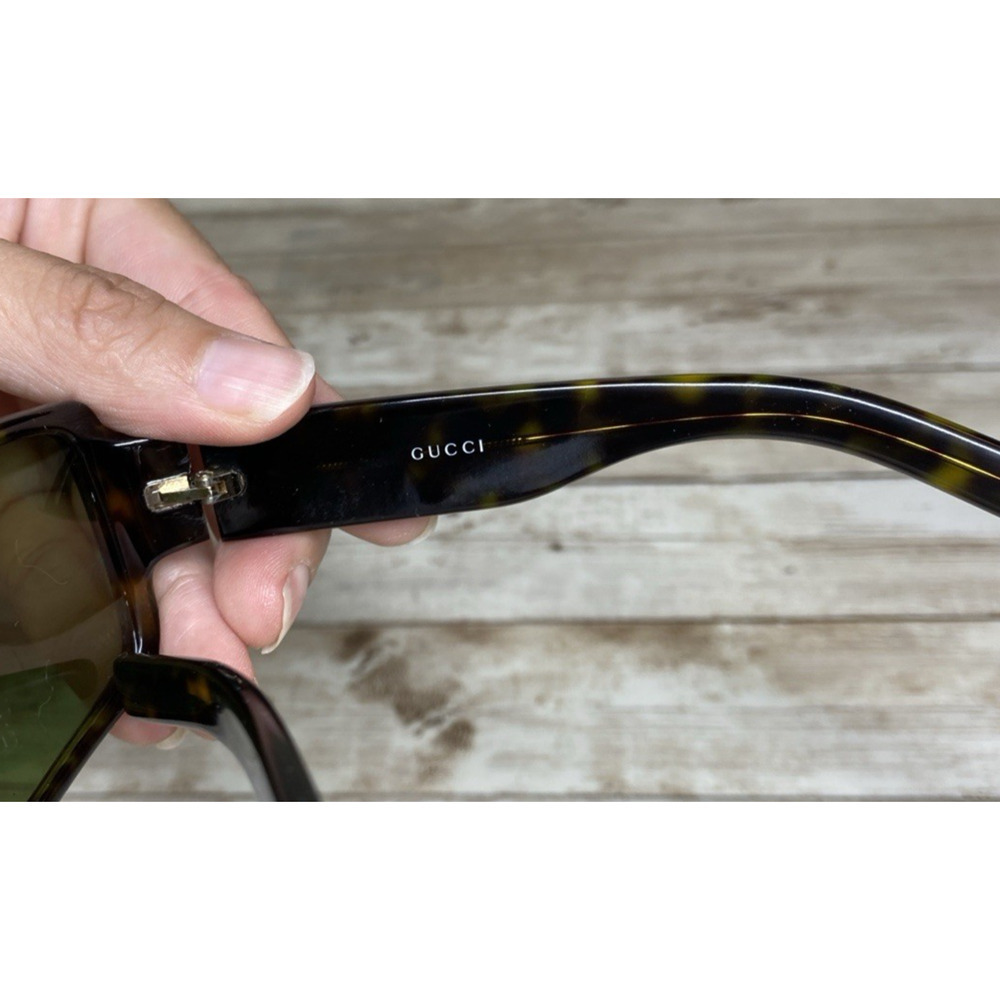 Gucci Sunglasses Unisex GG 2563/S Brown Tortoise Green Lens Italy Vintage - Picture 10 of 16